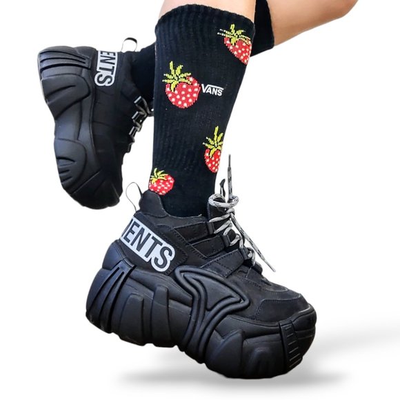 Vetemens x Swear collab chunky platform black leather sneakers - Picture 13 of 16